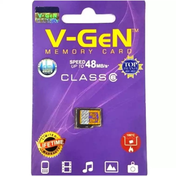 Memory Card MMC Micro SD Micro SDHC ORIGINAL V-GEN 16GB Class 6 Series Memory Card HP ORIGINAL V-GEN Speed Up To 48MB/s