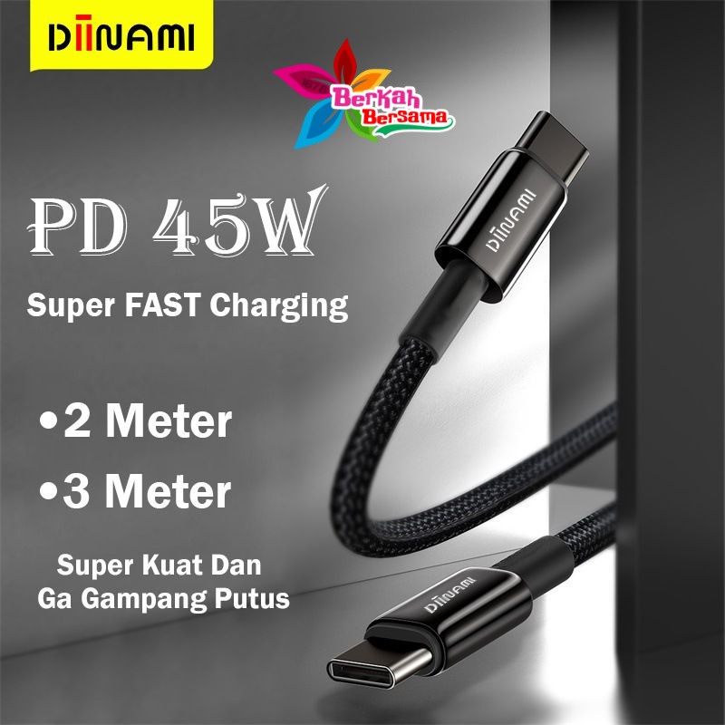 DIINAMI cable Kabel Data / Type-C ke Type-C / USB-C to USB-C / 45W Fast charging / 2 meter  &amp; 3 meter note10 note20 s21 s22 ultra MacBook air BB7109