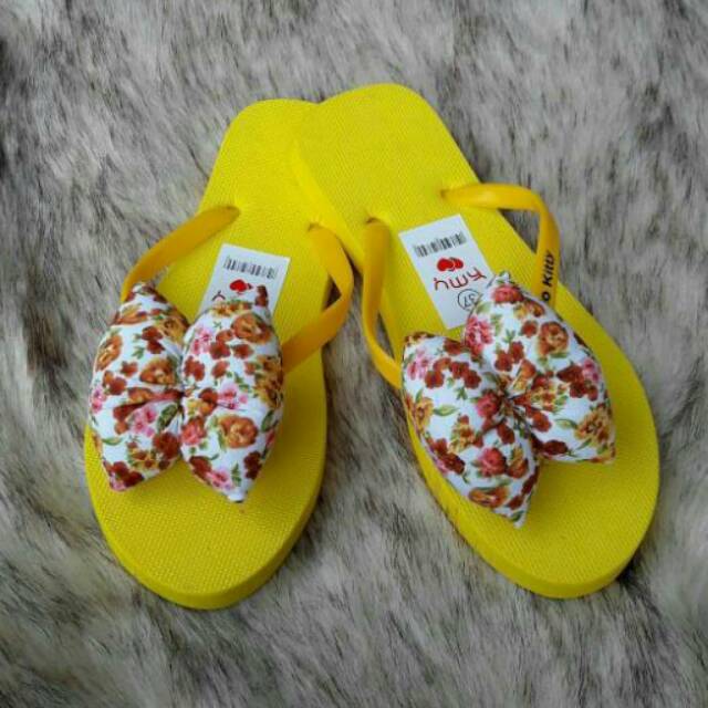 Sandal Jepit Spon Pita Bunga Vintage // Sendal Jepit Flat Pita Spons Murah Grosir Pabrik Motif Bunga