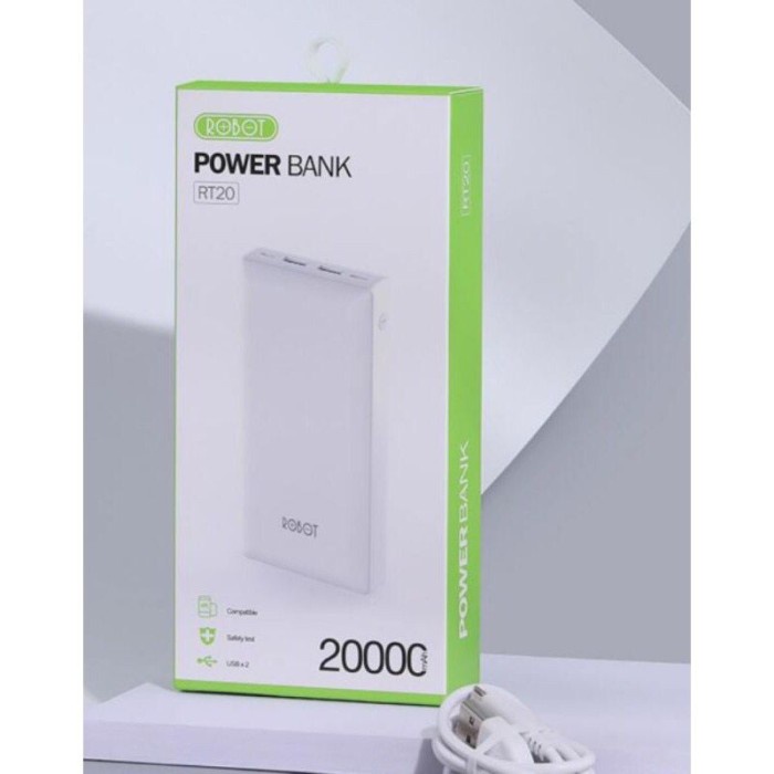 POWERBANK ROBOT 20000MAH POWERBANK ORIGINAL POWER BANK ORIGINAL 100%