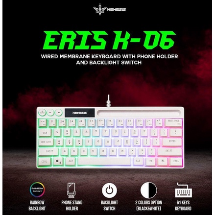 ITSTORE Keyboard Gaming NYK K06 TKL Rainbow - NYK K-06 ERIS NYK K 06 Garansi resmi 1 tahun LED