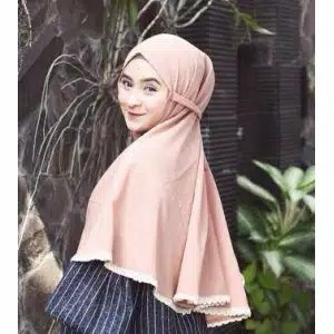 Bergo Fatimah Renda - kerudung fatima jilbab tali maryam renda bawah Diamond