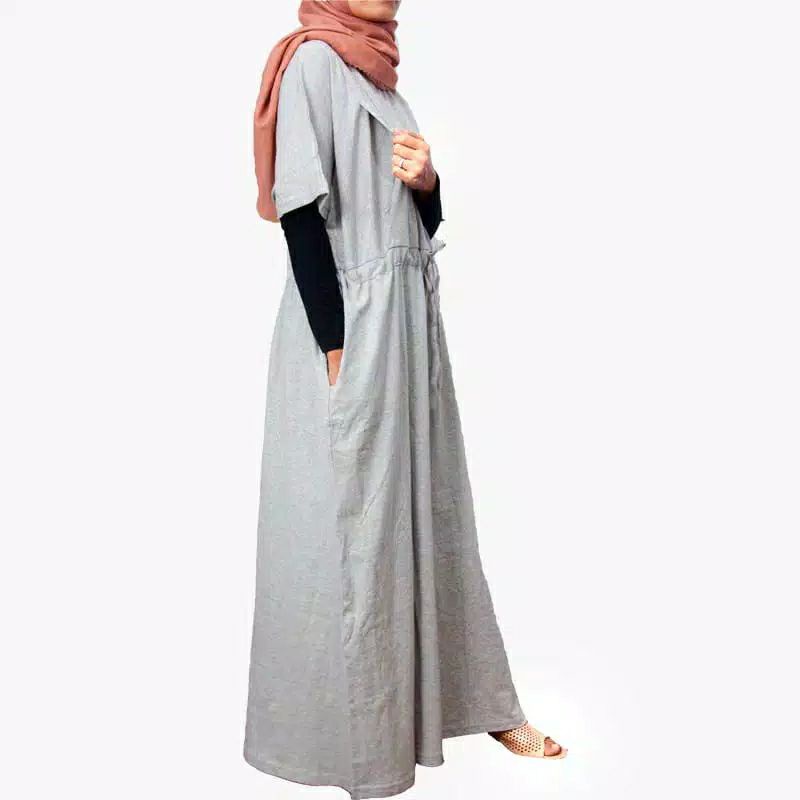 LONGDRESS BUSUI KANAN KIRI KAOS KATUN TALI SERUT PINGGANG BESAR JUMBO MENYUSUI HAMIL DASTER RUMAH MU