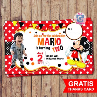 Us 539 40 Off14 Buahbanyak Pribadi Mickey Mouse Undangan Ulang Tahun Baby Shower Mengundang Anak Ulang Tahun Pesta Dekorasi Supply Gratis