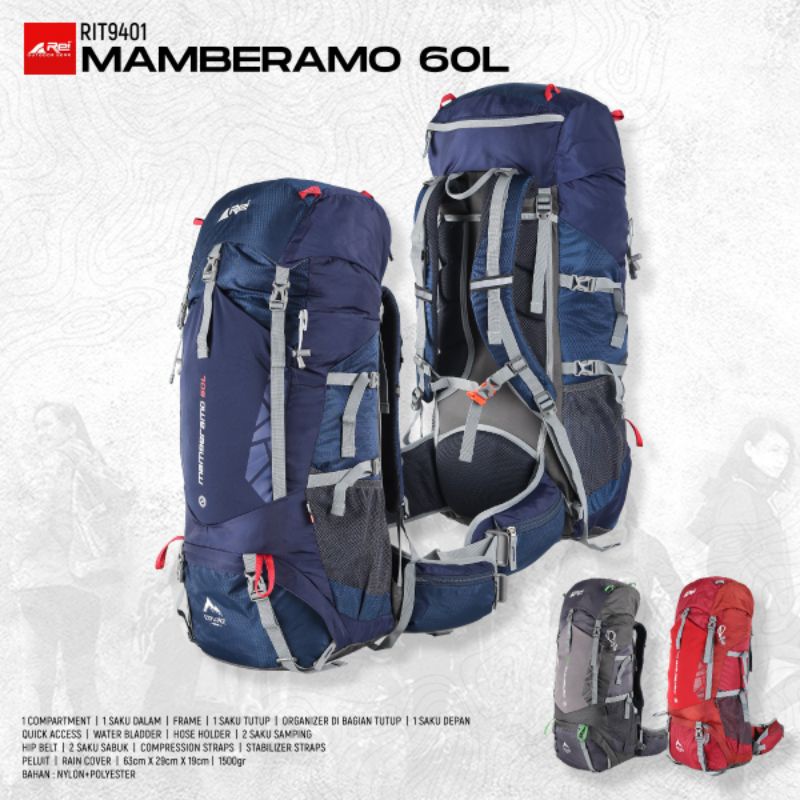 Tas Gunung Kerir Arei Mamberamo 60L Original