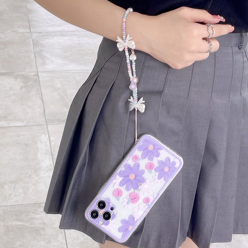 Fashion Beautiful Flowers Bracelet Soft Case HP OPPO A96 A3S Reno 5 6 7 7Z 4F Realme C1 8i 9i 9 Pro + C35 4G 5G Lanyard Clear Casing