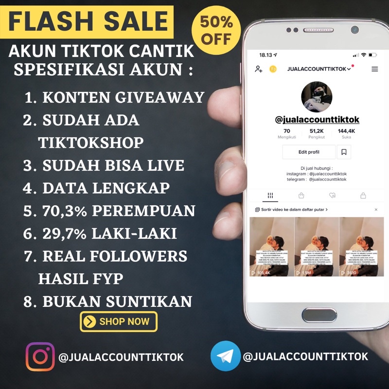 Akun Tiktok Real Followers Indo Aktif Hasil Fyp