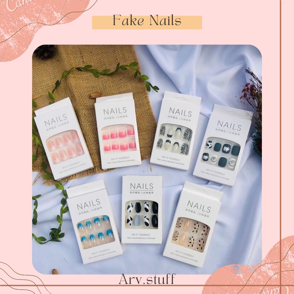 FAKENAILS KEKINIAN/ Kuku palsu cantik, murah, mempercantik penampilan, perawatan kuku, kuku  palsu murah