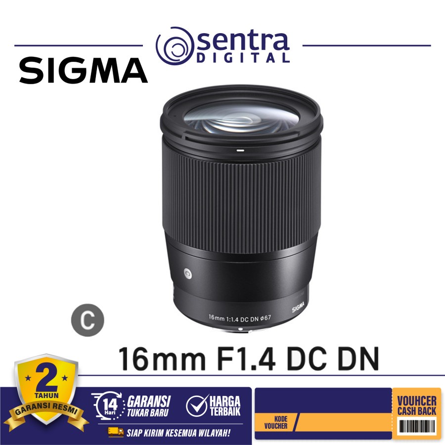 Sigma 16mm F/1.4 DC DN (C) F/MFT - Lensa Mirrorless