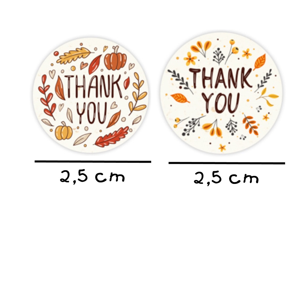 

Stiker Thank you motif daun / label thank you / segel thank you / label online shop