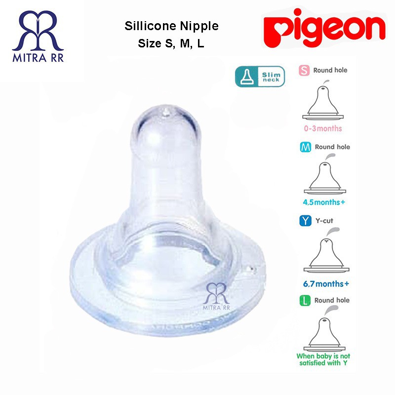 Dot Pigeon Sillicone Nipple Size S,M,L / Dot Silicone Pigeon Slim Neck Regular