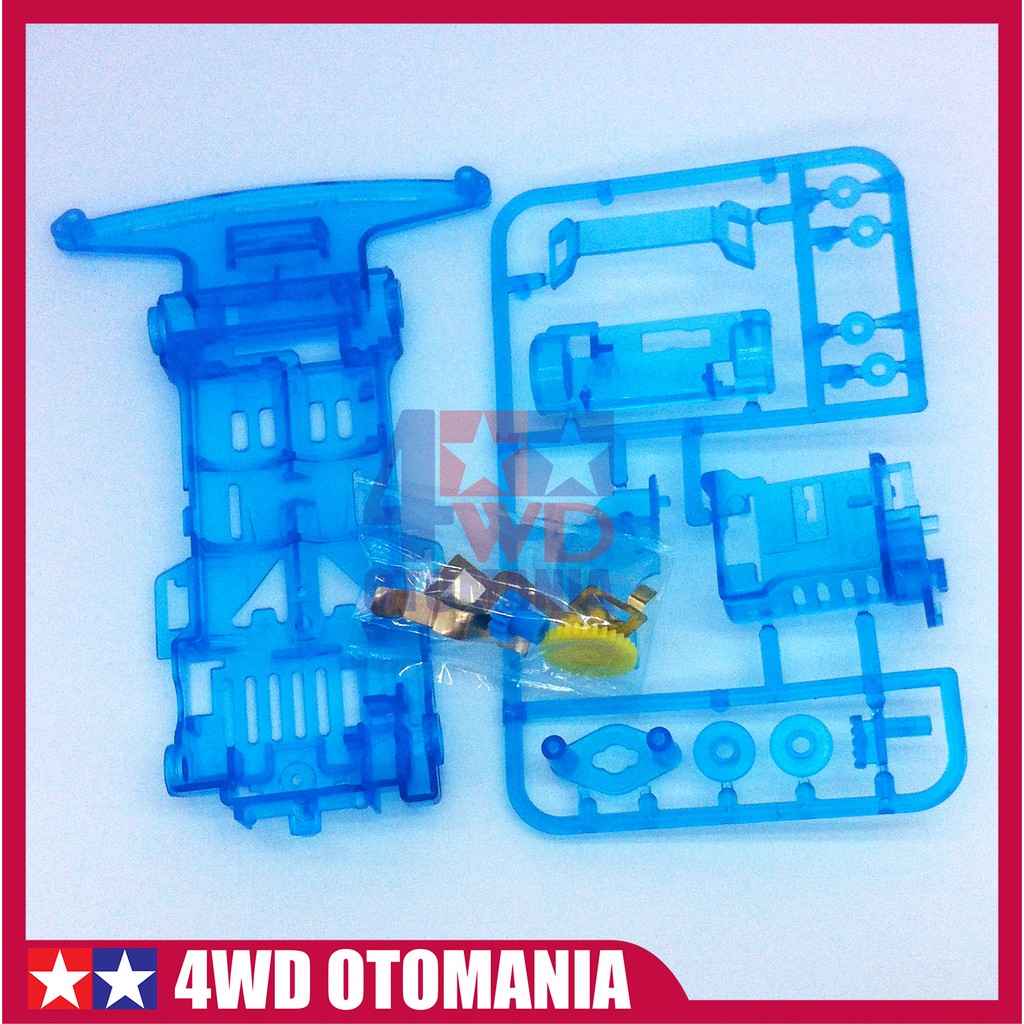 Tamiya # Mini 4WD Chassis Super 1 Transparan Biru - SNG