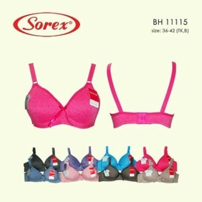 bra sorex melange tanpa kawat busa tipis kait 2 kode 11115