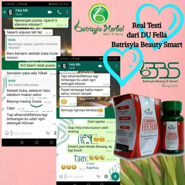 Slimming herbal batrisyia Pelangsing alami aman solusi perut buncit membakar lemak menurunkan BB