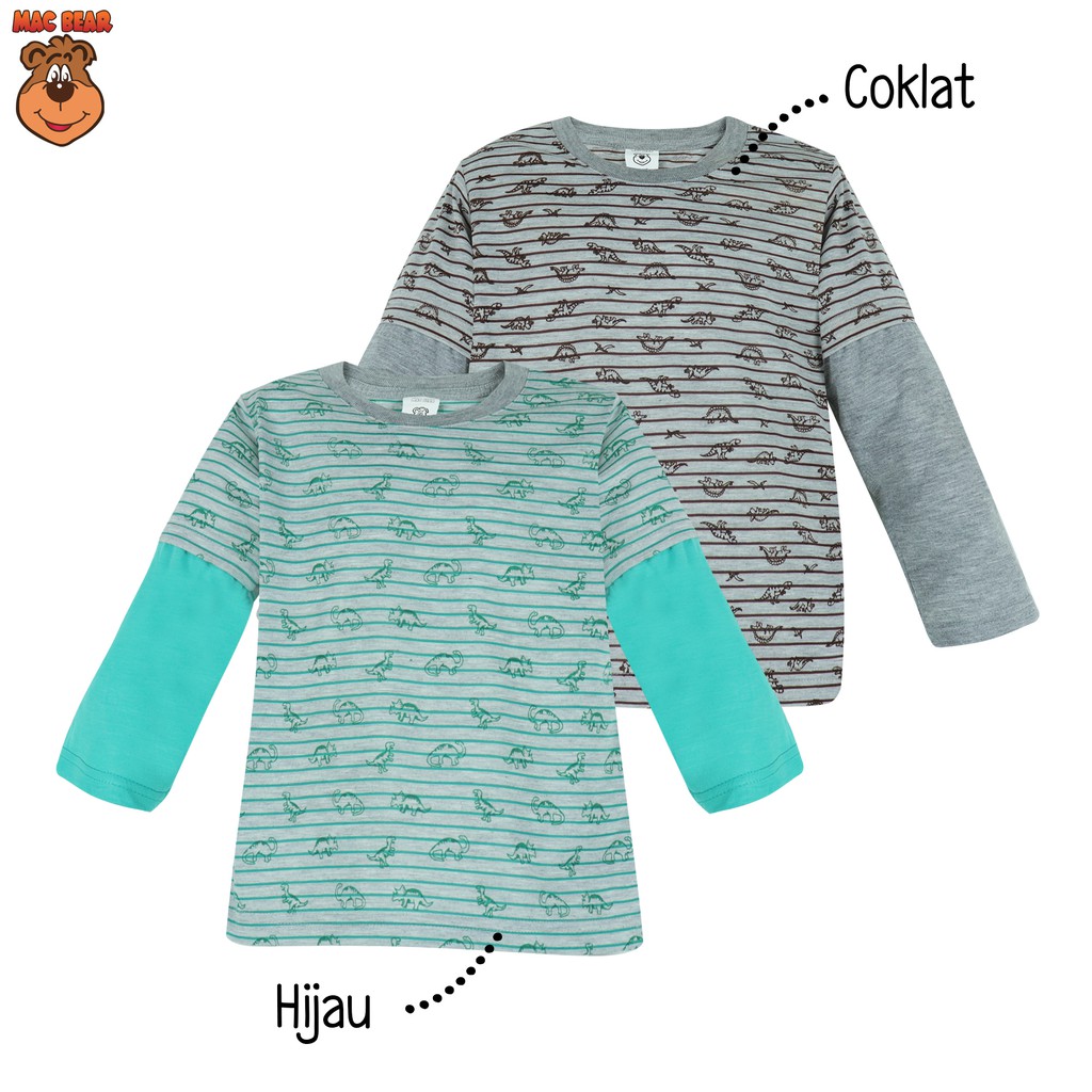MacBear Baju  Anak Kaos  Lengan  Panjang  Laki  laki  Dino 