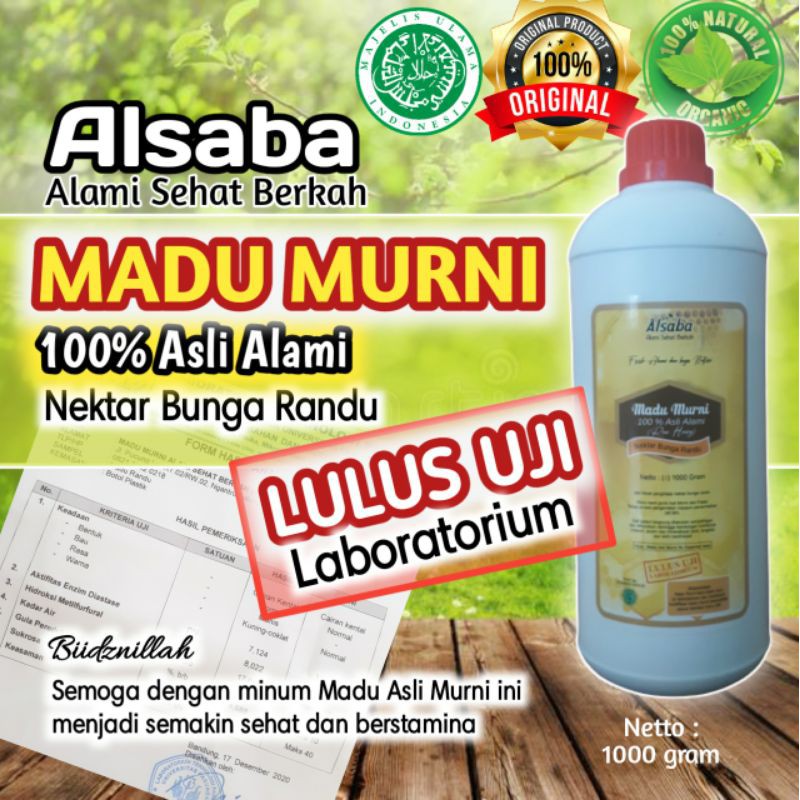 

Gooku 28 Store Madu Murni Asli Alami Organik Lebah Bunga Randu 1000 Gram / 1Kg Lulus Uji Lab Alsaba