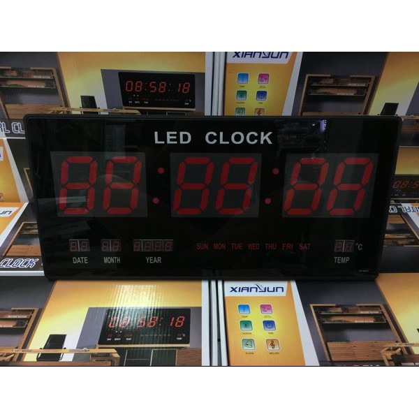 Jam Dinding Digital LED Meja LED Clock 4622 Merah