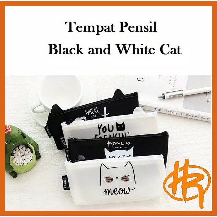 

tempat pensil black and white cat / tempat pensil / kotak pensil / stationery / pensil / bag