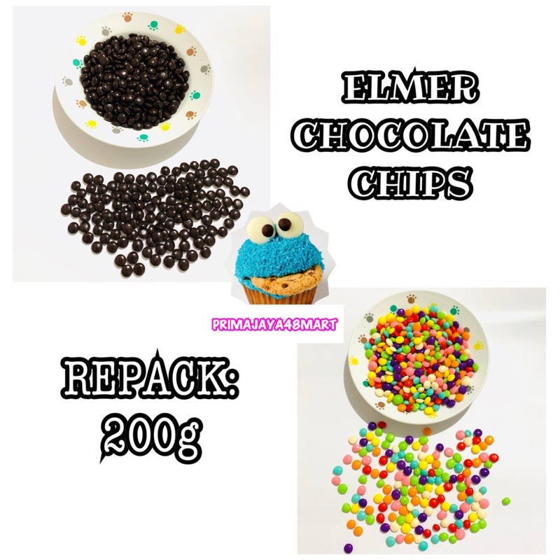 

REPACK: 200G - ELMER CHOCOLATE CHIPS/ RAINBOW CHIP