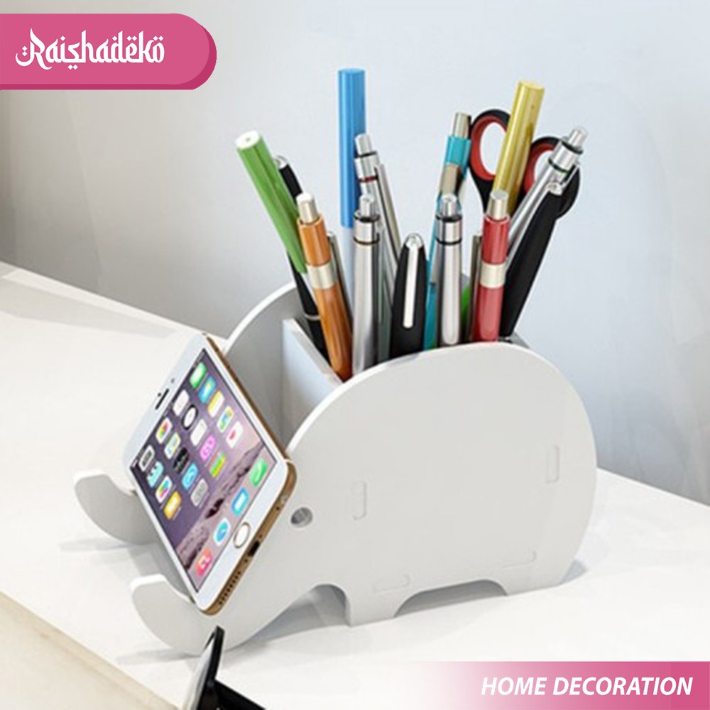 

Organizer DIY Unik Bentuk Gajah Tempat Penyimpanan Pensil Ballpoint Remote Handphone