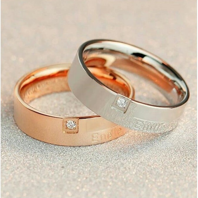 Cincin Kawin Tunangan Platinum Pria Ring Perak 925 Lamaran Asli Couple Emas Kawin Sepasang CP071