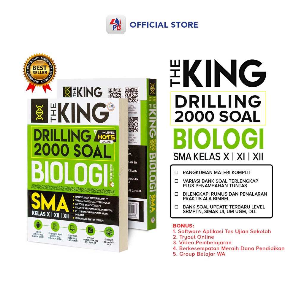Buku Soal The King : Drilling 2000 Soal Biologi / Matematika / Kimia / Fisika / Biologi SMA Kelas X XI XII HOTS Update Free Bonus-4