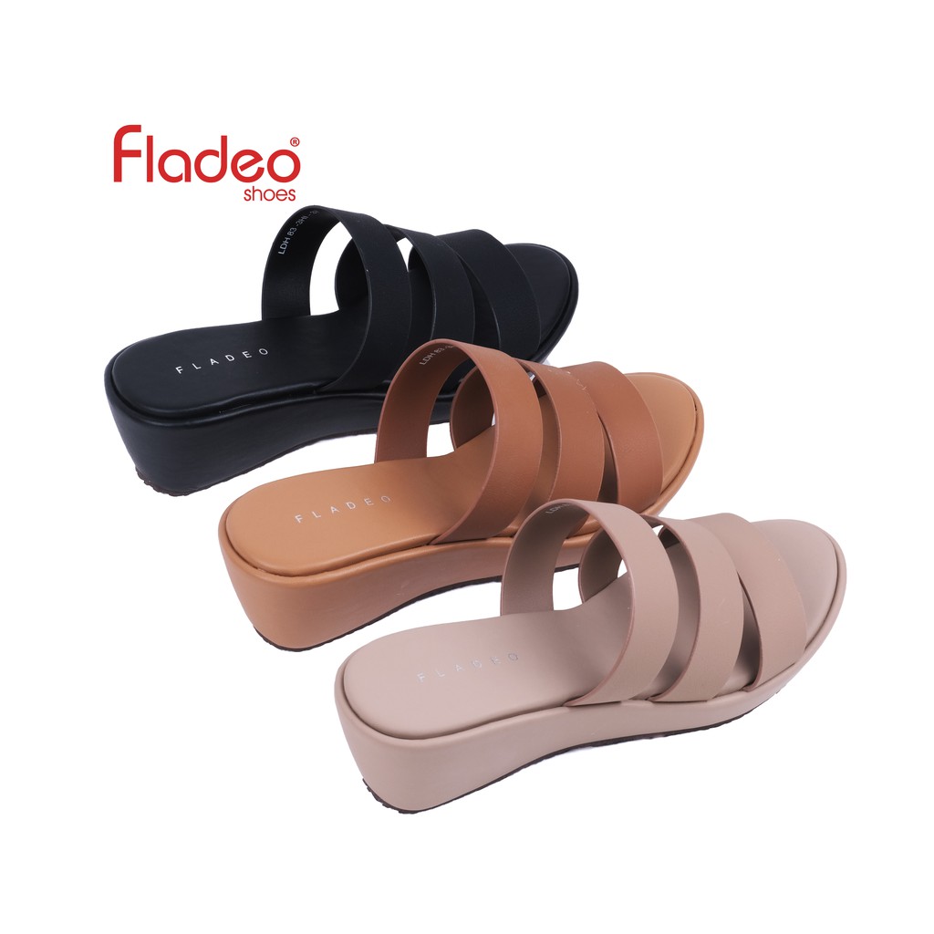 Fladeo C20/LDH83-3HI/sandal Wedges Slide Wanita [ Wedges Sandals ]-1