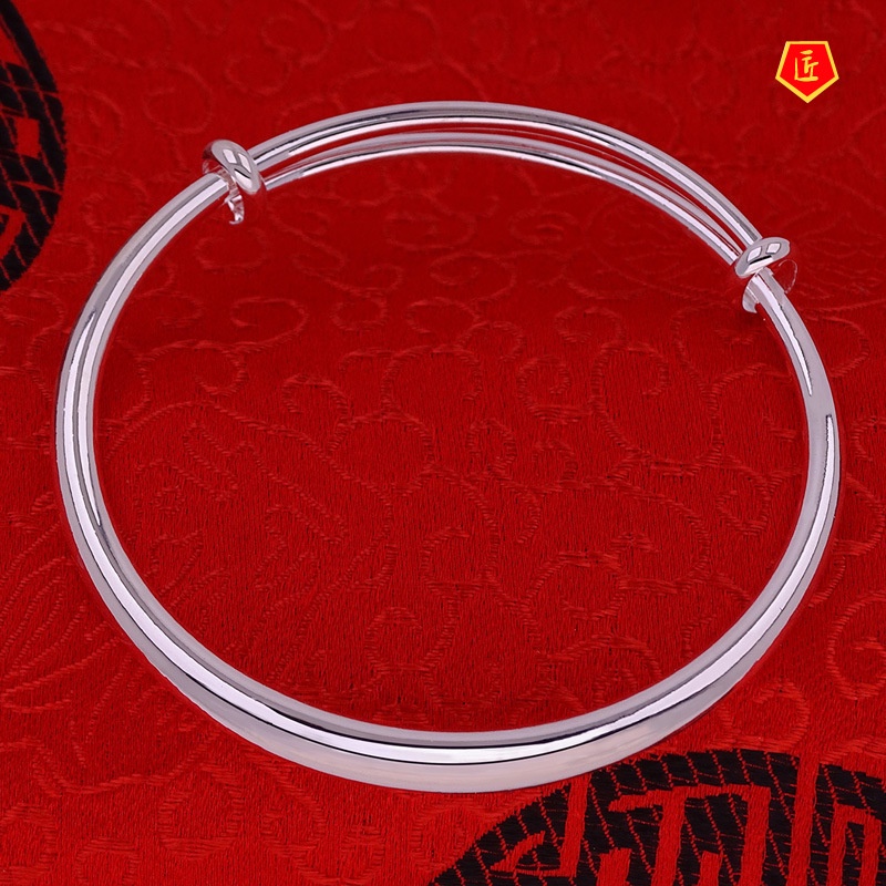[Ready Stock]Simple Glossy Silver Bracelet for Women