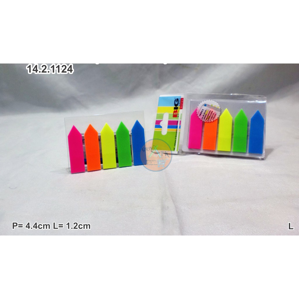 Sticky Note Post It BIG 5 Warna Model Panah Ukuran 4.4 x 1.2 cm Murah