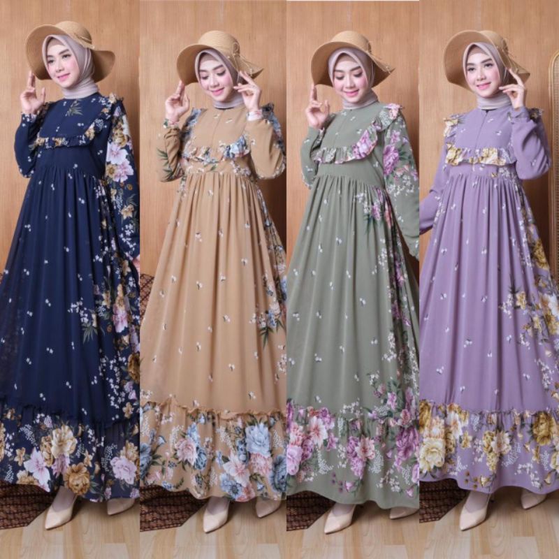 gamis ceruti, gamis muslimah, gamis motif