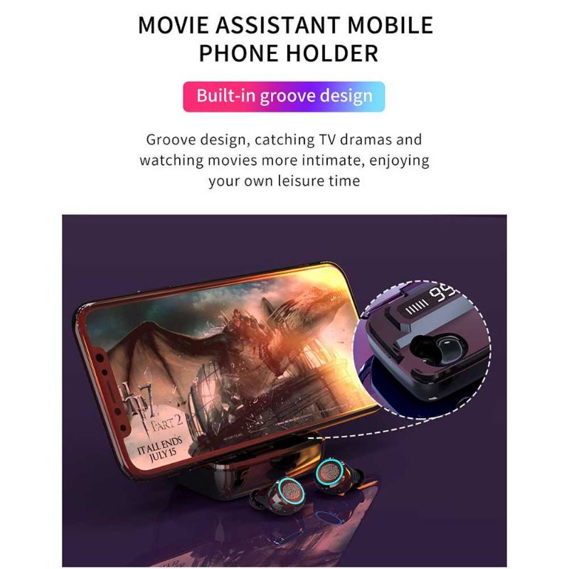 ZEBRA TWS Earphone Bluetooth 5.0 LED Touch Powerbank Dock 2000mAh M11