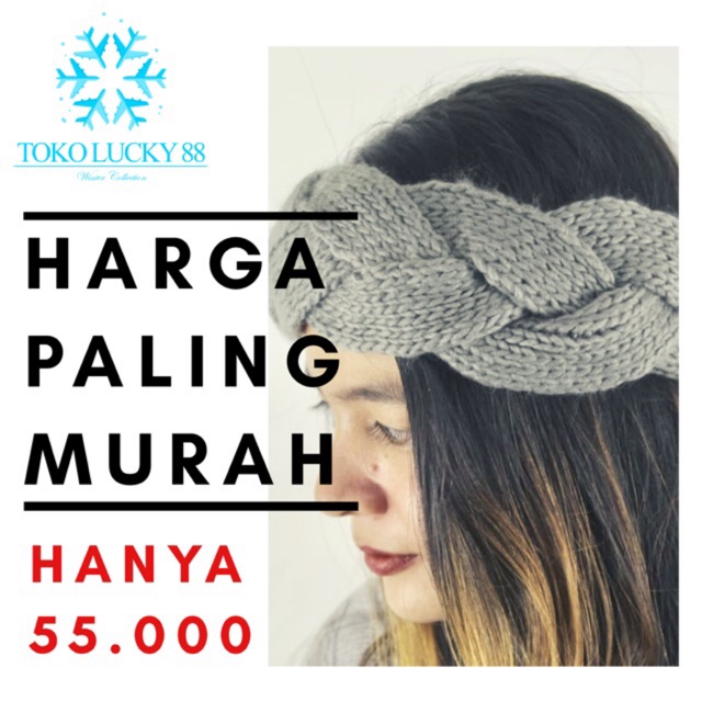 Bandana Rajut Wool Headband Winter Twist