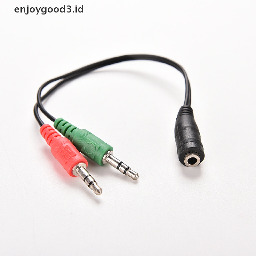 (Rready Stock) Adaptor Splitter Jack Audio 3.5 mm Female Ke 2 Male (ID)