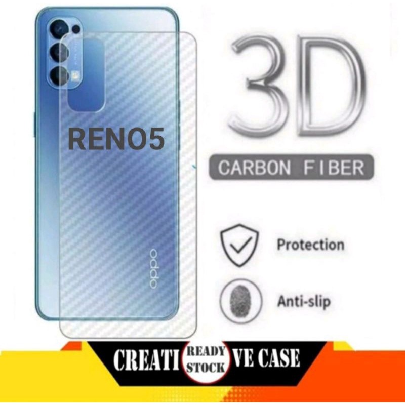 SKIN CARBON OPPO RENO 5 - ANTI GORES BELAKANG OPPO RENO5 NEW