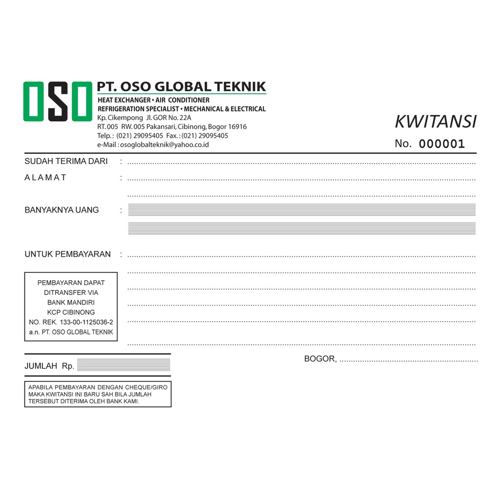 

1/2F HVS 2WARNA CUSTOM NOTA, SURAT JALAN, KWITANSI, BON