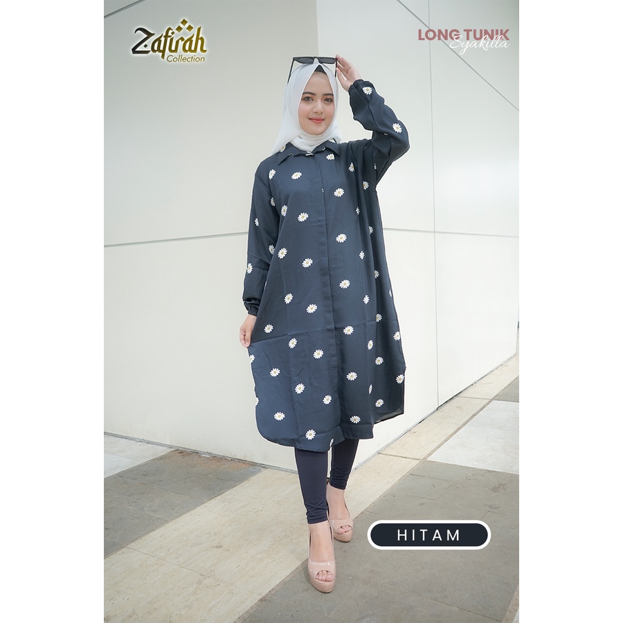 Long Tunik Syakilla ORI Zafirah Collection / Kemeja Wanita / Tunik Muslimah / Long Tunic / Tunik Wanita Terbaru