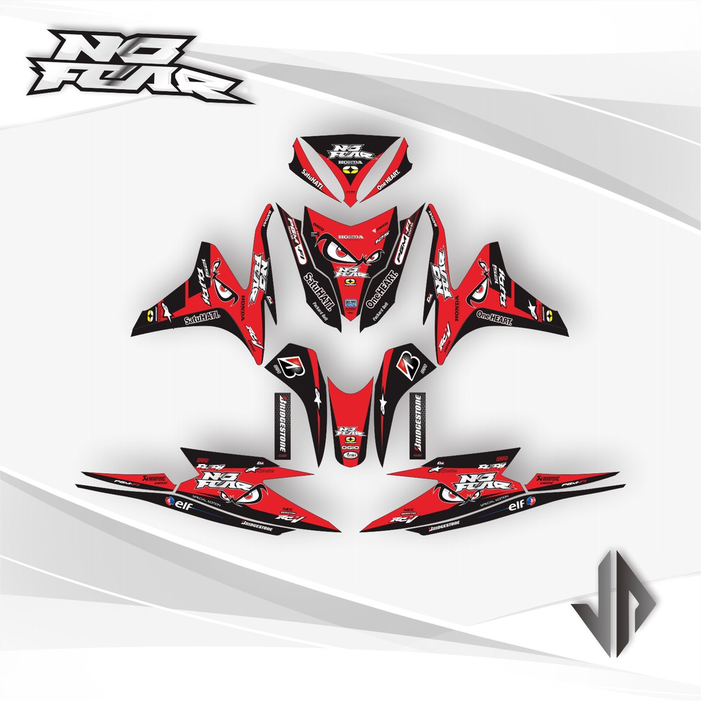 Decal Sticker / Stiker Vario 125 Old 2013 2014 No Fear - Merah