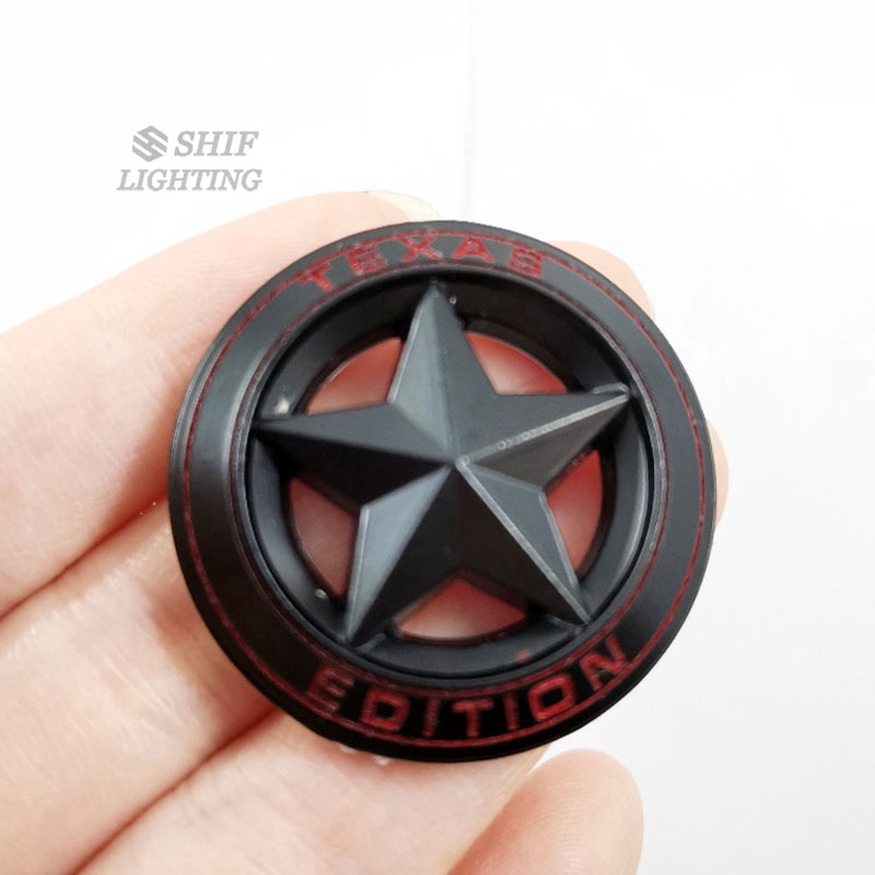 2pcs Stiker Emblem Logo Texas A Star Edition Bahan Metal Untuk Samping Mobil