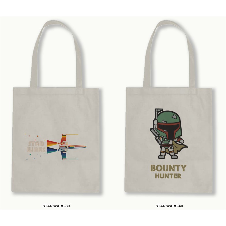 Tas Tote Bag Resleting Kanvas/Blacu  - Star Wars Series.04