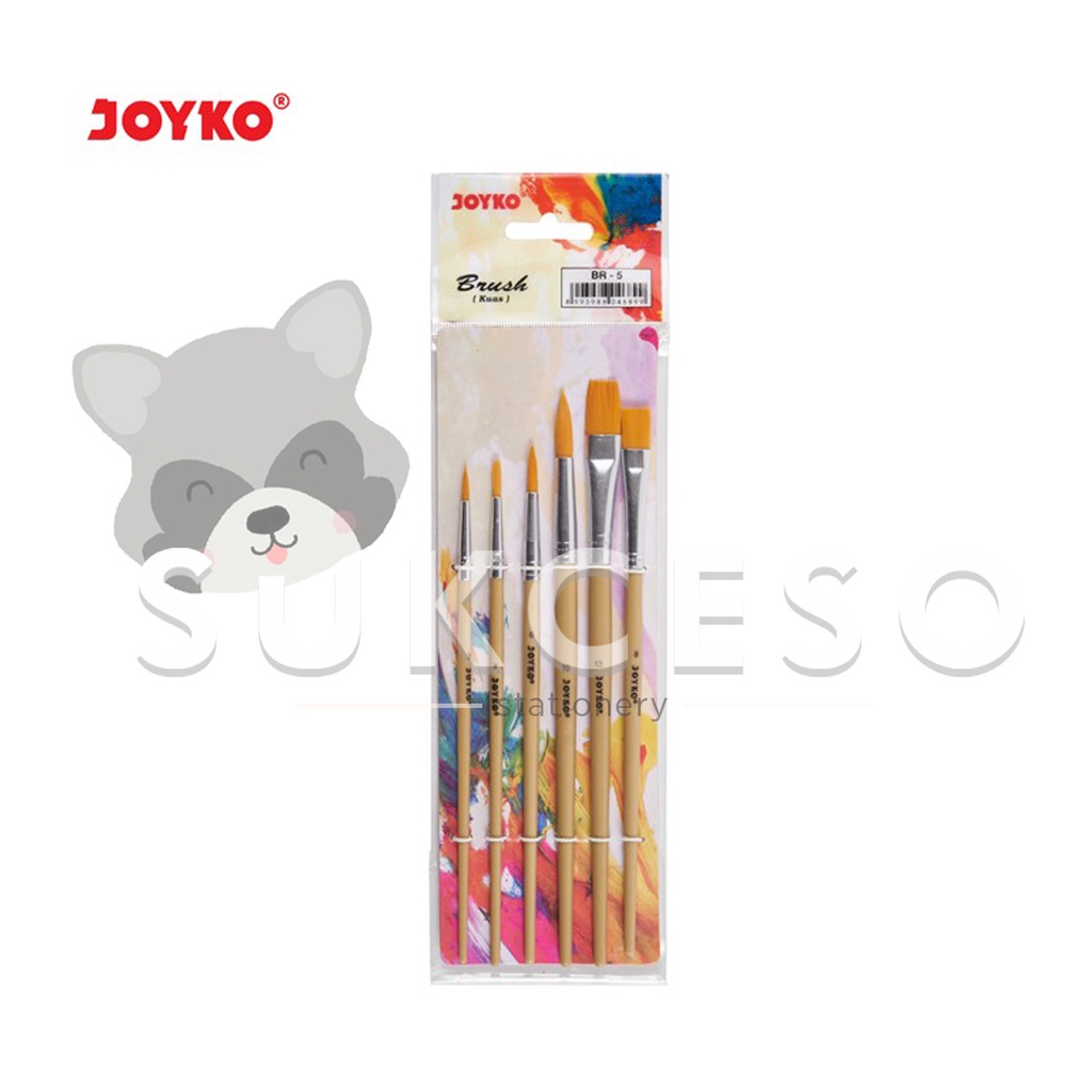 

Joyko Brush Kuas BR-5 SET Isi 6 Lukis Cat Air Acrylic Murah Berkualitas