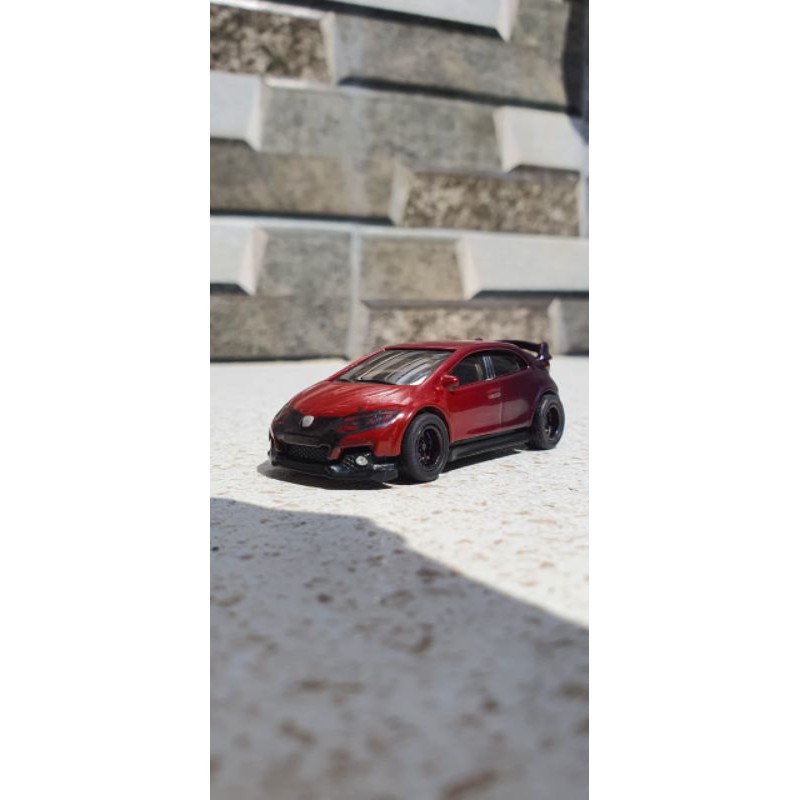 Hot Wheels 2016 Civic Type R Custom Repaint 3 Colors Ban Karet Detailing HW Hotwheels