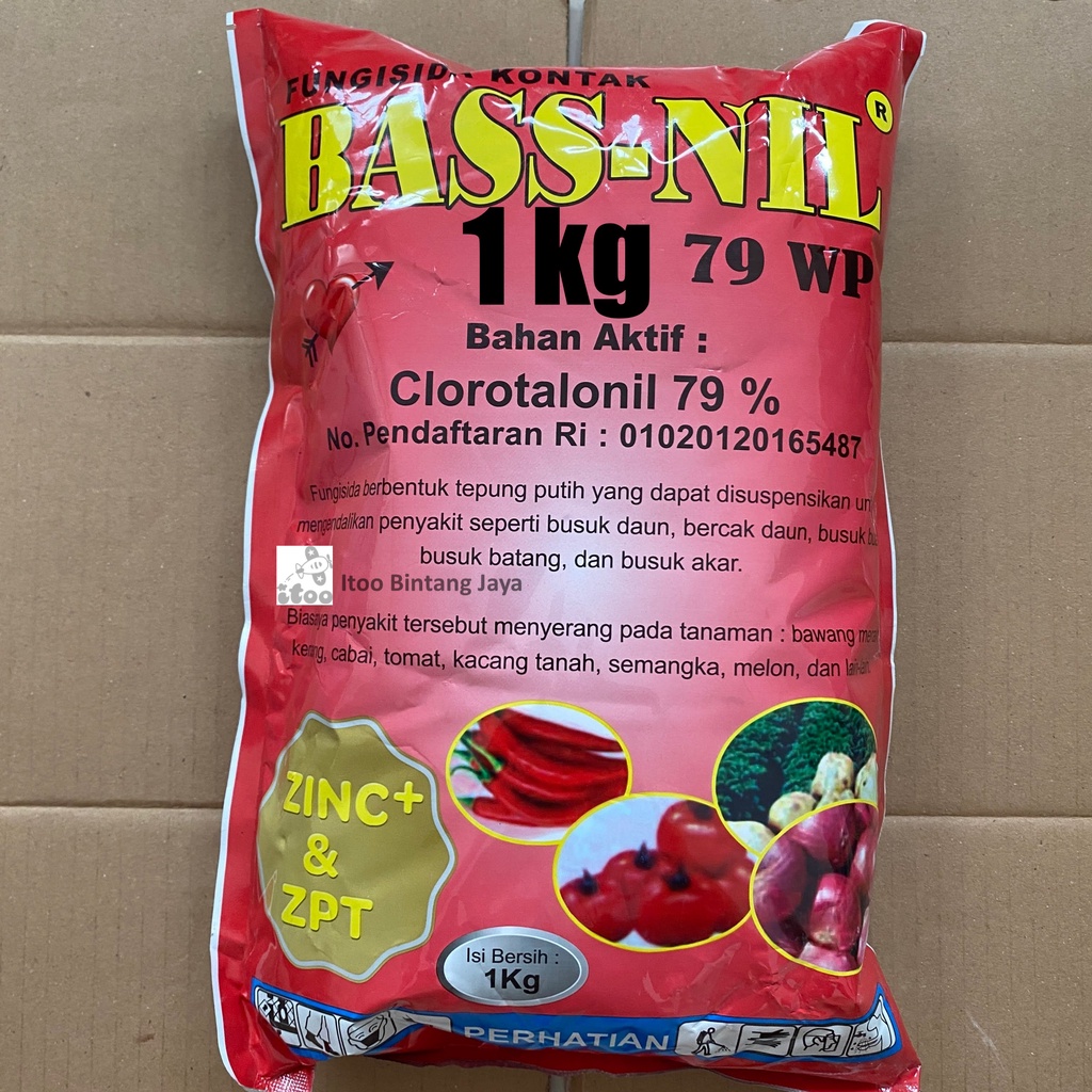 Fungisida Bassnil Bass-nil Klorotalonil 79 WP 1 Kg