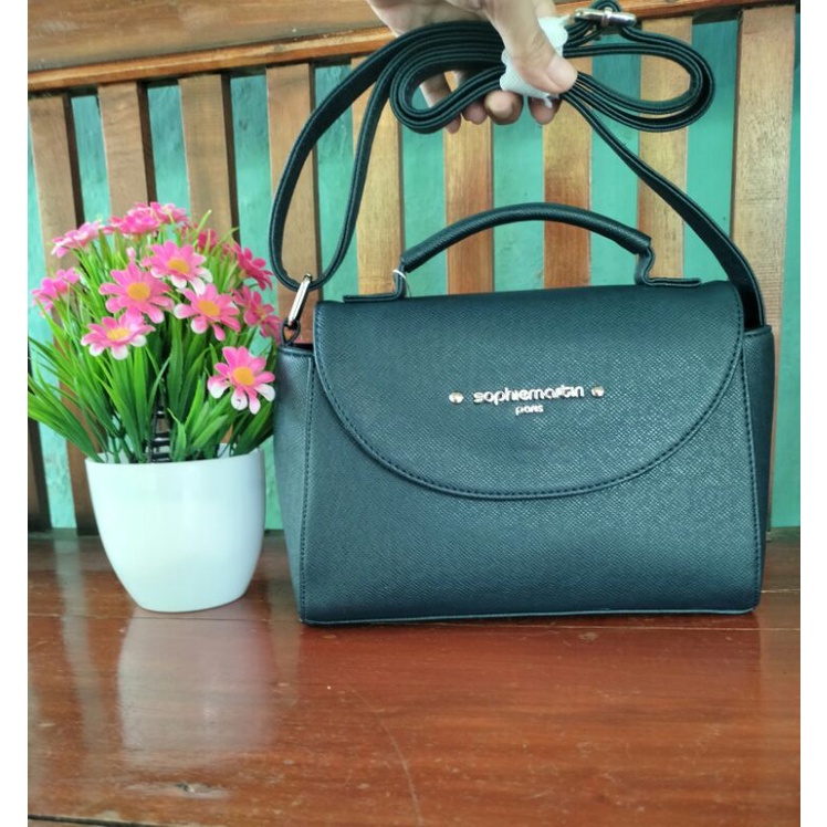 Tas Selempang Wanita Merk Sophie Martin Paris Navy Best Seller Brittany Bag 100% ORIGINAL Harga Disk