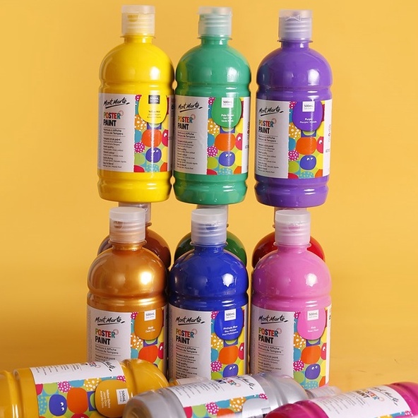 Mont Marte Finger Paint Washable Poster Paint 500ML Washable Paint Cat Gouache Mainan Mewarnai Anak Mainan Cat Anak Mainan Montessori Perlengkapan Cat Air Anak Washable