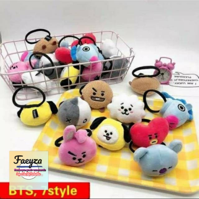 grosir  IKAT RAMBUT BT21 ATAU BTS ISI 6 PCS