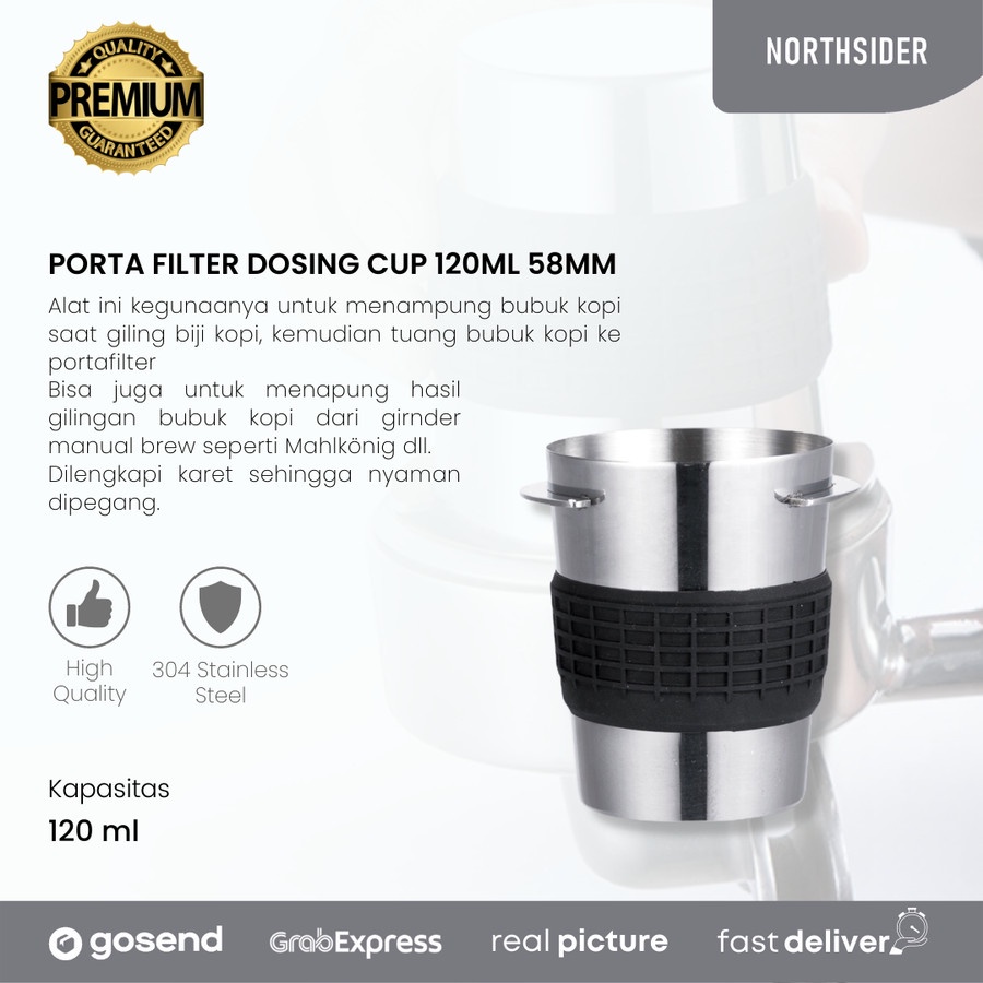 PORTA FILTER 58MM DOSING CUP 120ML FOR ESPRESSO &amp; MANUAL BREW KOPI