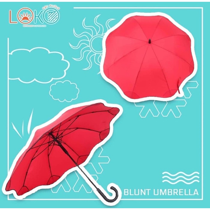 Payung LOKO BLUNT UMBRELLA aerodinamis anti angin badai NEW TECHnology - Payung Panjang Anti Badai