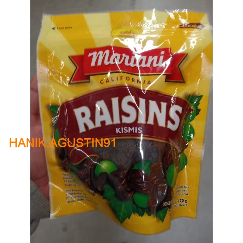 

Mariani California Raisins / Kismis Kering 170 g