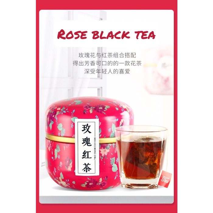 

(BISA COD) FLOWER TEA - ROSE BLACK TEA / TEH BUNGA MAWAR [10 PACK] 玫瑰红茶