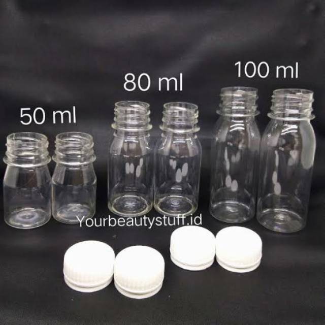 TT2 Botol 50ml 80ml 100ml + Tutup Putar Ulir | Wadah isi Ulang Kapsul Capsul  Zamzam zam2 | Jar Zam